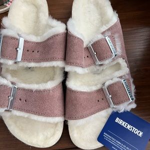 Birkenstock Arizona Shearling Lavender Blush New With Tags